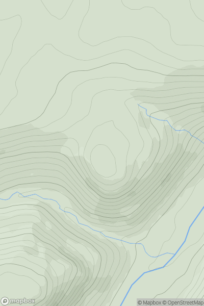 Thumbnail image for Meall an Duibhe [Glen Albyn and the Monadh Liath] showing contour plot for surrounding peak